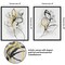 Americanflat Botanical Canvas Wall Art Featuring Black Line Flowers with Grey Hand-Painted and Gold Foil Accents - Set of 2 - Modern Wall Art